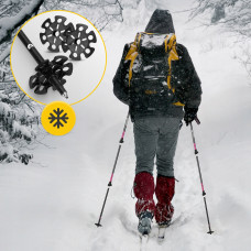 Трекінгові палиці Mountain Goat Peak+ 65-135 см, чорний-рожевий, код: P-5905973404648