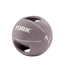 М'яч медбол 7кг York Fitness із двома ручками, сірий, код: 20014961807336