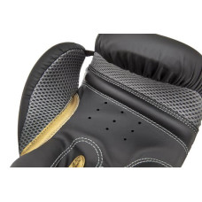Рукавички боксерські Reebok 10 унцій чорний/жовтий, код: RSCB-12010GB-10-IA