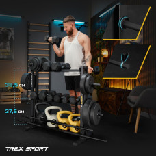 Стійка 3-рівнева для гантелей, грифів та гирь Trex Sport TX-075DR, код: 5902308238275