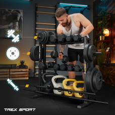 Стійка 3-рівнева для гантелей, грифів та гирь Trex Sport TX-075DR, код: 5902308238275