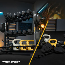 Стійка 3-рівнева для гантелей, грифів та гирь Trex Sport TX-075DR, код: 5902308238275