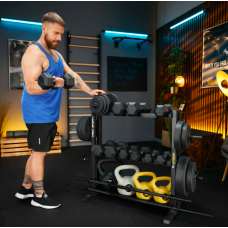 Стійка 3-рівнева для гантелей, грифів та гирь Trex Sport TX-075DR, код: 5902308238275