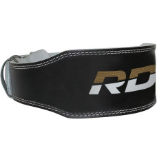 Пояс для важкої атлетики шкіряний RDX 4 XL Black Gold, код: WBS-4RB-XL