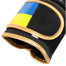 Боксерські рукавиці шкіряні Fistrage Ukraine 14oz, чорний, код: VL-5562_14BK