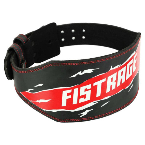 Пояс атлетичний шкіряний Fistrage L, ширина-15см, чорний-червоний, код: VL-4336_L