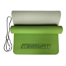 Килимок для йоги та фітнесу двошаровий EasyFit 1830х610х6 мм, зелений-сірий, код: EF-1924-GNGY