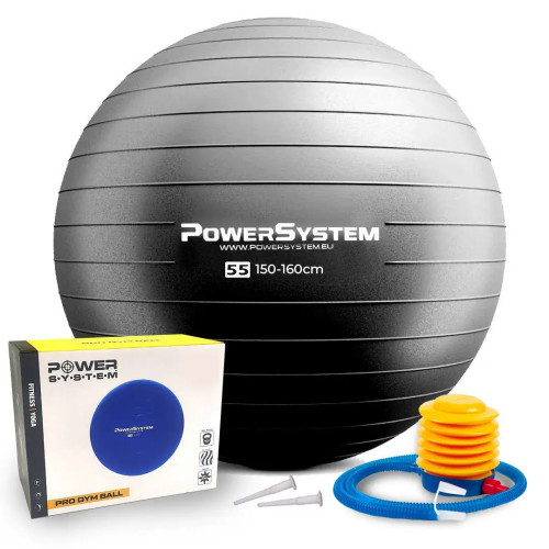 М'яч для фітнесу (фітбол) Power System Ø55 cm PRO Gymball Black, код: 4011BK-0