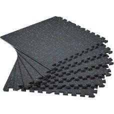 Мат-пазли DualMat 60×60×1,2 (чорний/сині вкраплення) — комплект 4 шт, код: W-RUB60-12-BLUE-4-IF