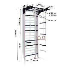 Спортивний куточок SportBaby 4-Lux 760х2200 мм, білий, код: 4-Lux 1-220