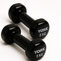 Гантелі для фітнесу вінілові круглі York Fitness 2х5кг чорний, код: 00-G00000411
