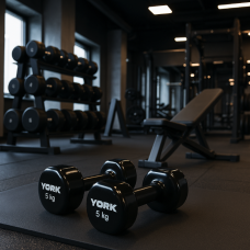 Гантелі для фітнесу вінілові круглі York Fitness 2х5кг чорний, код: 00-G00000411