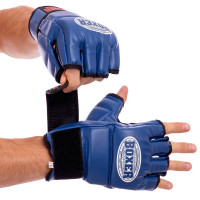 Рукавички для змішаних єдиноборств MMA Boxer XL, синій, код: 5021_XLBL