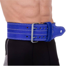 Пояс атлетичний шкіряний Zelart ширина 10см XXL, синій, код: SB-165155_XXL-S52