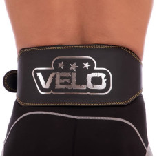 Пояс атлетичний шкіряний Velo M, довжина 110 см, чорний, код: VL-6628_M