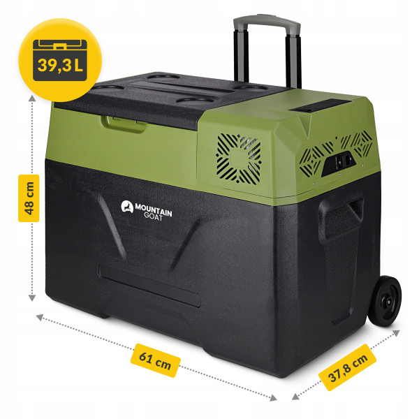 Холодильник туристичний компресорний Mountain Goat Xtreme 39.3 л електричний, переносний Black/Olive, код: P-5905973404921