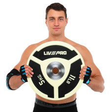 Бамперний диск поліуретановий LiveUp ø50.5мм, 5кг, білий-чорний, код: LP8027-5