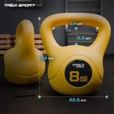 Гиря вінілова Trex Sport TX-008CKB 8кг, жовта, код: 5902308234734
