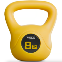Гиря вінілова Trex Sport TX-008CKB 8кг, жовта, код: 5902308234734