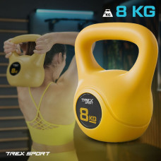 Гиря вінілова Trex Sport TX-008CKB 8кг, жовта, код: 5902308234734