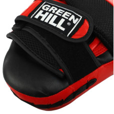 Лапа Вигнута для боксу та єдиноборств шкіряна GreenHill 19х7х24 см, червоний, код: BO-9791_R