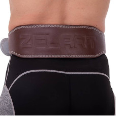 Пояс атлетичний шкіряний Zelart ширина 15см XXL коричневий, код: SB-165076_XXL