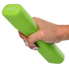 Гантель для фітнесу MDbuddy 1х2 кг, салатовий, код: TA-5322-2