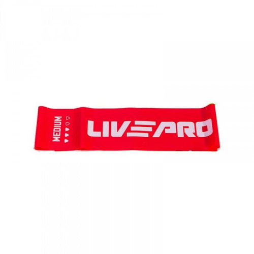 Еспандер стрічка LivePro Fitness Band Medium 2000х150х0,5 мм (6,8кг), червоний, код: 6951376153675