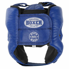 Шолом боксерський відкритий шкіряний Boxer L, синій, код: 2027_LBL-S52