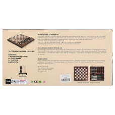 Шахи, шашки 2 в 1 дерев"яні на магнітах Zoocen 390x390 мм, код: ZC15-2M