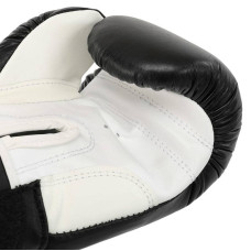 Рукавички боксерські Boxer шкіряні на липучці 12 унцій, чорний-білий, код: 2023_12BK-S52