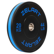 Бамперні диски гумові Zelart Bumper Plates 51мм, 20кг, чорний-синій, код: TA-4790-20