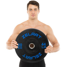 Бамперні диски гумові Zelart Bumper Plates 51мм, 20кг, чорний-синій, код: TA-4790-20