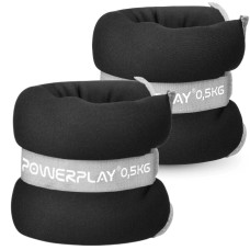 Обважнювачі-манжети для ніг та рук PowerPlay Ankle/Wrist Weights 2х0,5 кг, чорний, код: PP_4349_Black_0.5