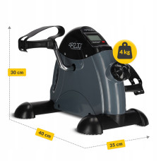 Міні велотренажер 4FIZJO Active 2 в 1 для рук та ніг Grey/Black, код: P-5905973401708