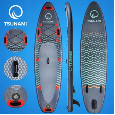 Надувна SUP дошка Tsunami Wave з веслом, 3500х810х150 мм, сірий, код: P-5907739314222