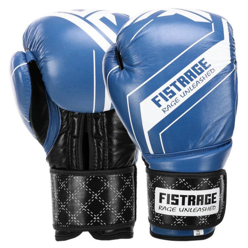 Боксерські рукавиці шкіряні Fistrage 12oz, синій, код: VL-4275_12BL