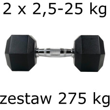 Гантельний ряд UnderFit Hex 2х2,5-25 кг (275 кг), код: M-10049211-IN