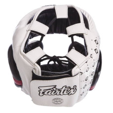 Шолом боксерський з повним захистом шкіряний Fairtex L білий, код: HG10_LW-S52