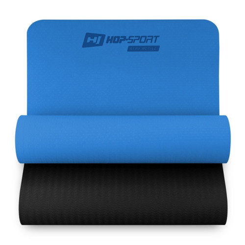 Мат для фітнесу та йоги Hop-Sport TPE 0,6см HS-T006GM синій, код: 5902308217164