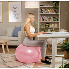 Фітбол масажний Hop-Sport 65см рожевий + насос, код: 5902308233843