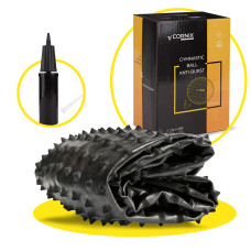 М'яч для фітнесу (фітбол) Cornix 55 см масажний Anti-Burst Black, код: XR-0466