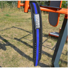 Пояс для пауерліфтингу шкіряний Power System PowerLifting Line XXL, чорний-синій, код: PS-3800_2XL_Black_Blue