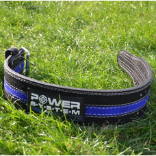 Пояс для пауерліфтингу шкіряний Power System PowerLifting Line XXL, чорний-синій, код: PS-3800_2XL_Black_Blue