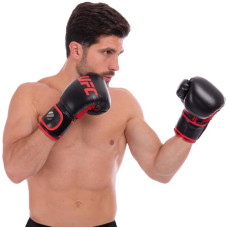Рукавички боксерські UFC Myau Thai Style на липучці 14oz,  чорний, код: UHK-69680-S52