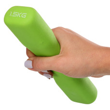 Гантель для фітнесу MDbuddy 1х1,5 кг, салатовий код: TA-5322-1_5