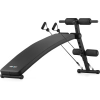 Похила лава для тренувань преса Gymtek XL200 з еспандерами для дому,код: 5905884426982