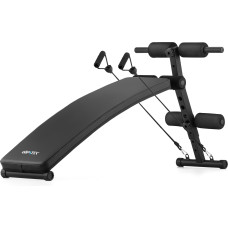 Похила лава для тренувань преса Gymtek XL200 з еспандерами для дому,код: 5905884426982