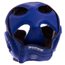 Шолом боксерський з повним захистом шкірозамінник Boxer M синій, код: 2036_MBL