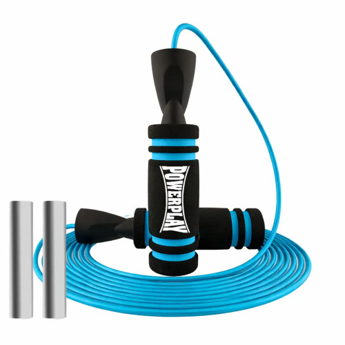 Скакалка швидкісна PowerPlay X ROPE з обтяжувачами Чорно/Синя (120г*2) 3м., код: PP_4212_Blue